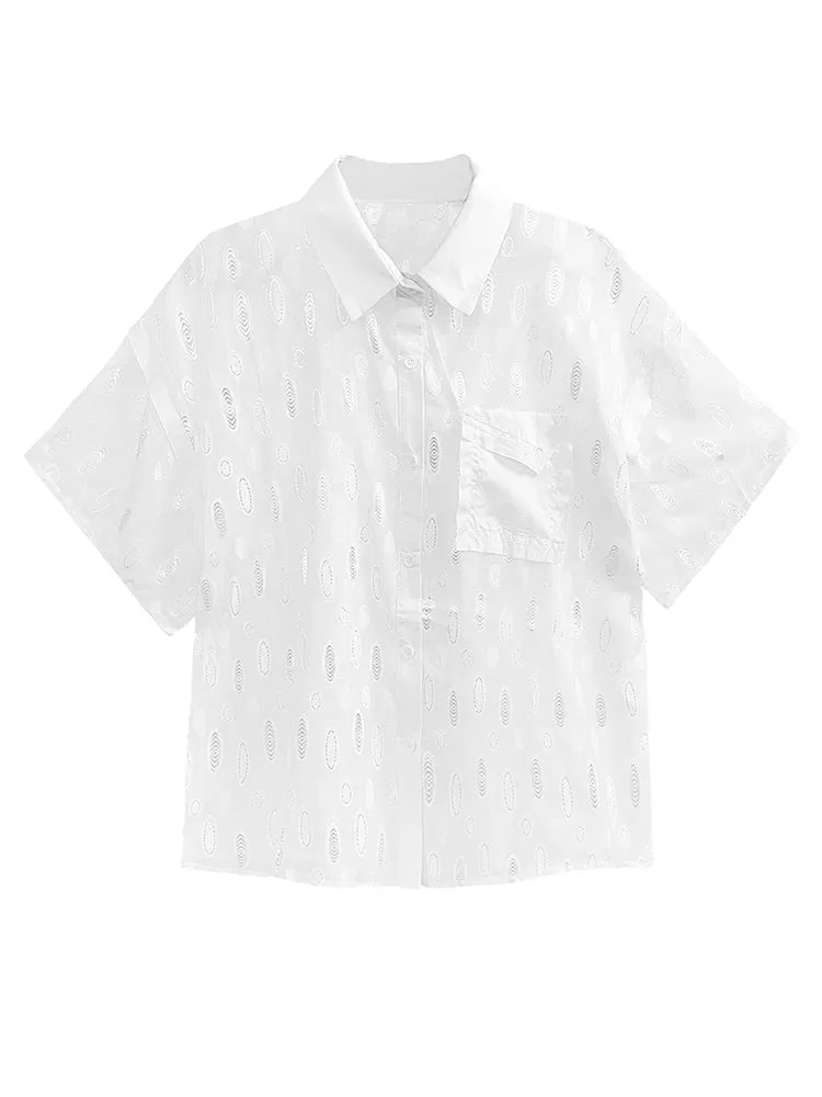 Kozan Sheer Ovals Blouse - White