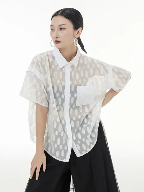 Kozan Sheer Ovals Blouse - White