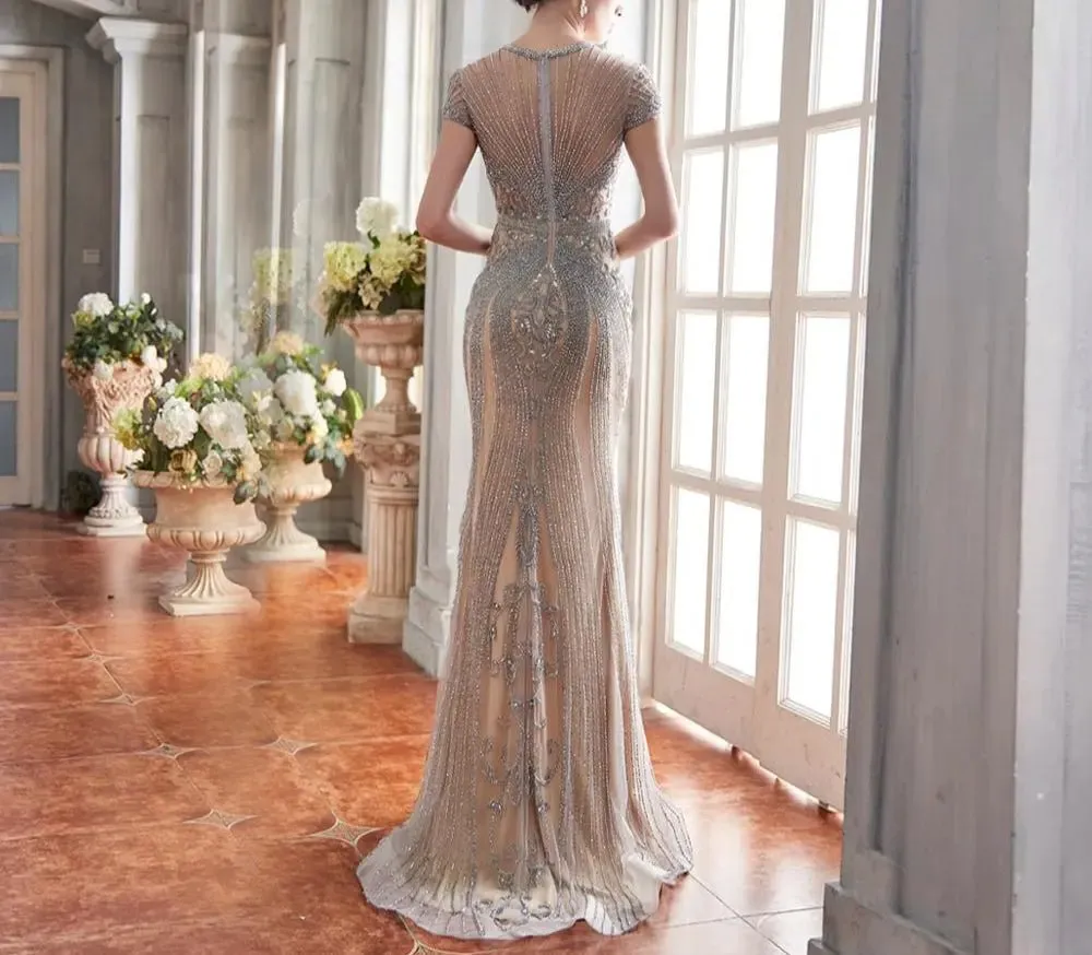 Leona Luxury Illusion Beading Prom Gown