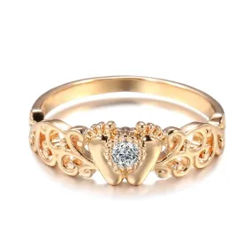 Luxury Hollow Crown Rose Gold Ring