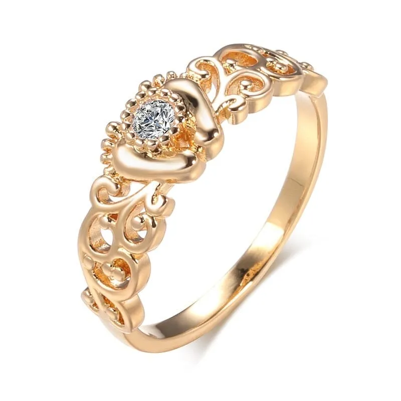 Luxury Hollow Crown Rose Gold Ring