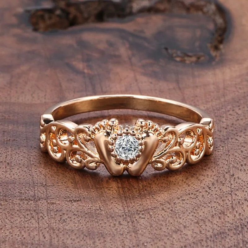 Luxury Hollow Crown Rose Gold Ring