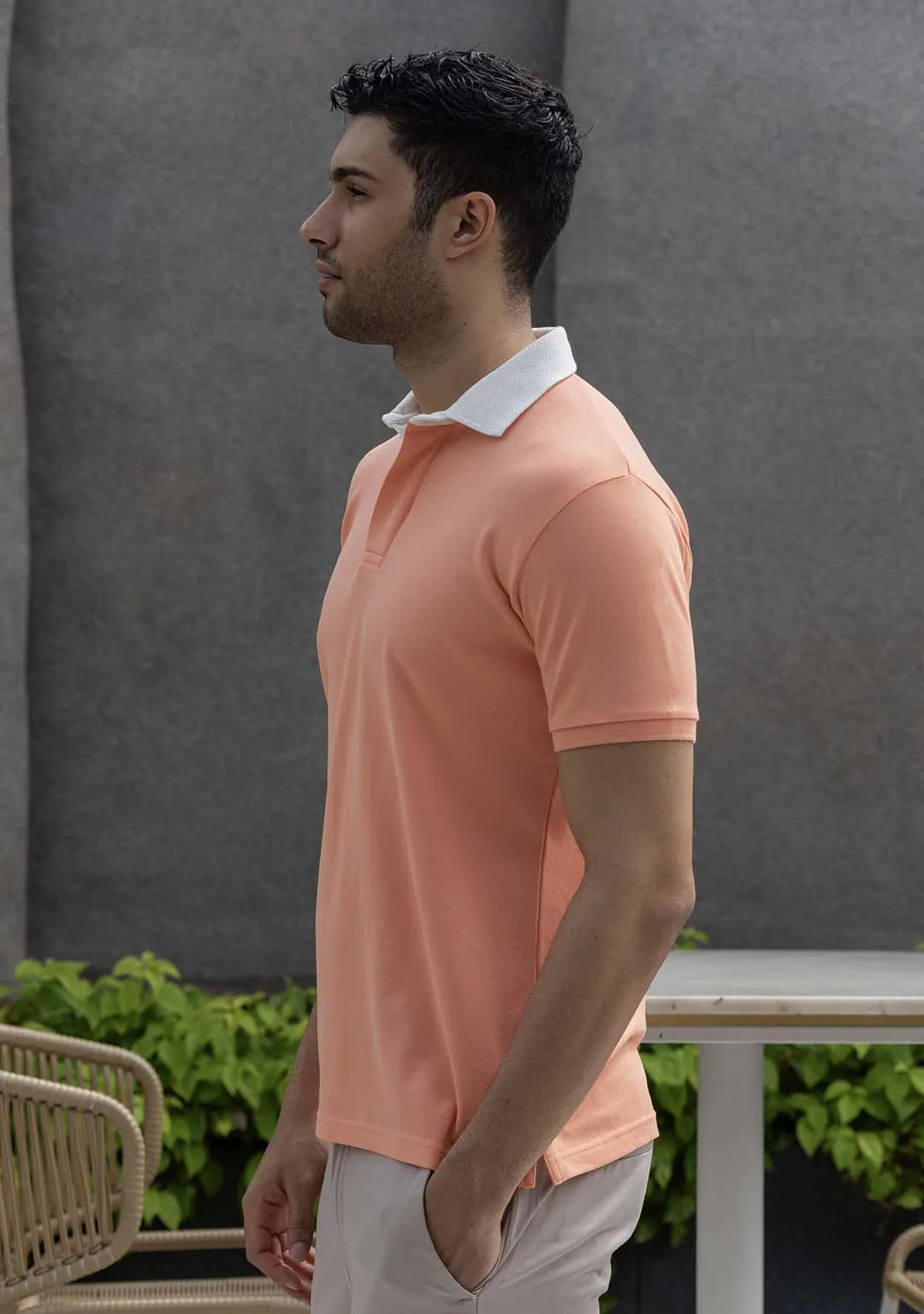 Luxury Polo in Peach Amber