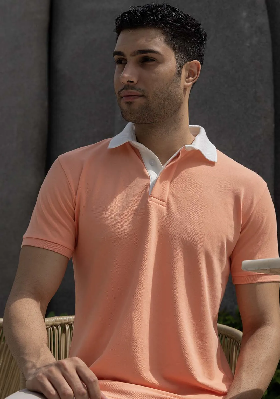 Luxury Polo in Peach Amber