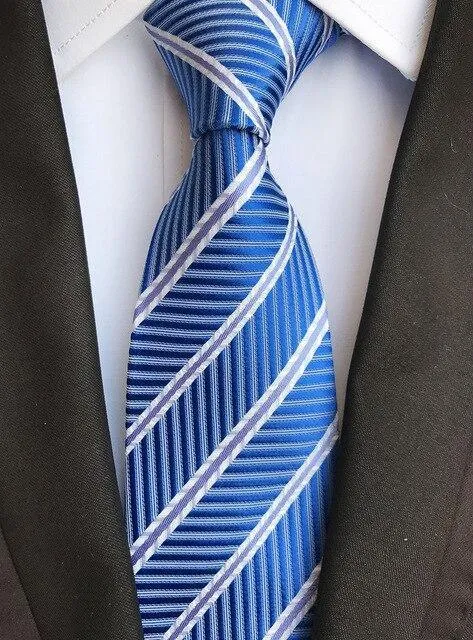 Luxury Silk Necktie, Striped, Plaid