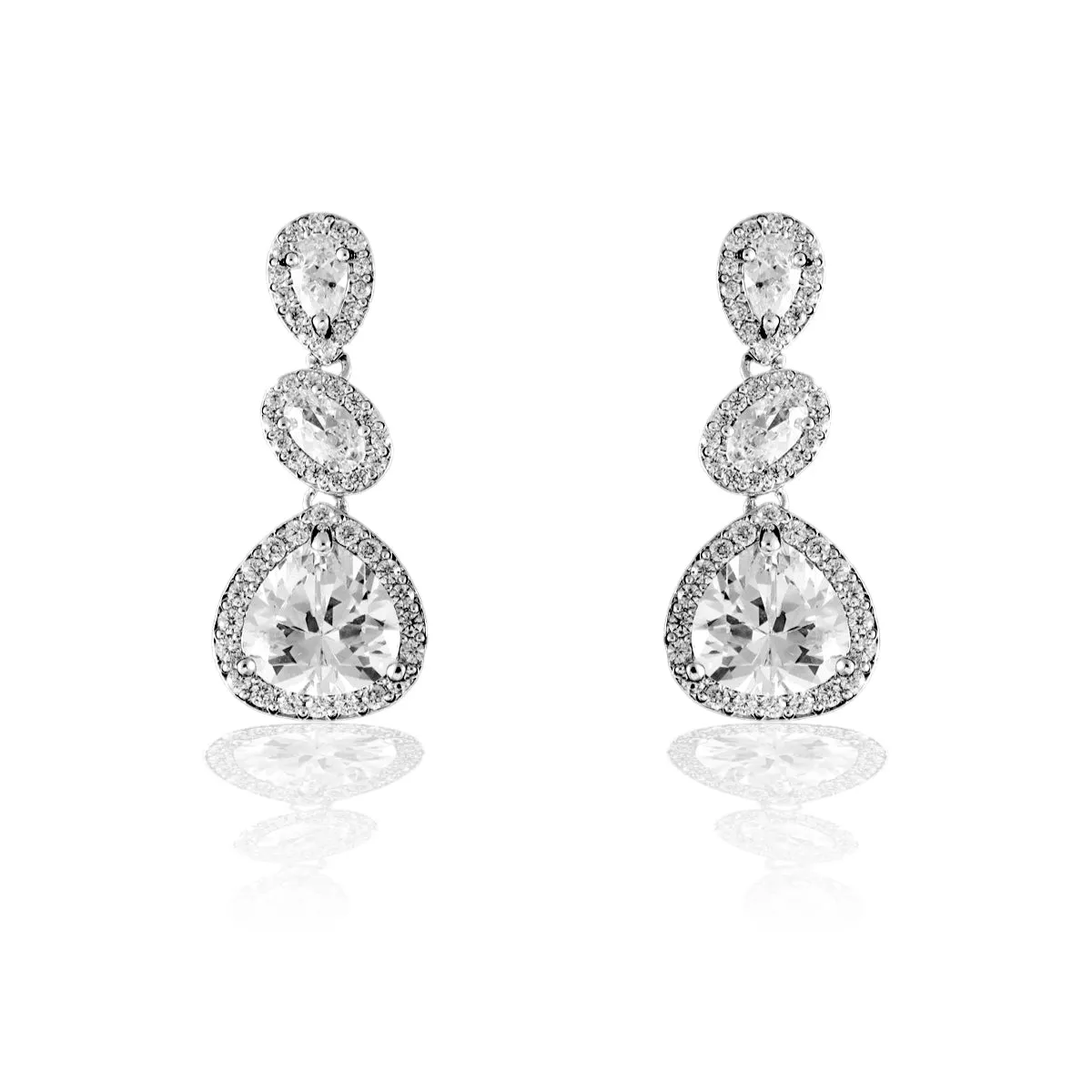 Luxury Style Pave CZ Drop Earrings