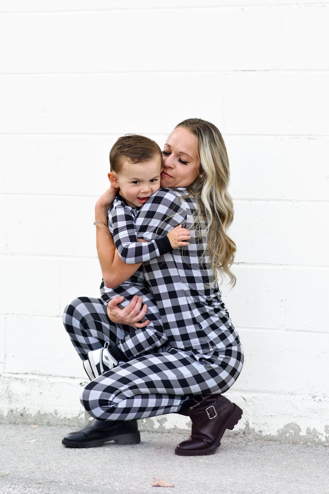 MAMA JOGGERS- Grey Buffalo Plaid