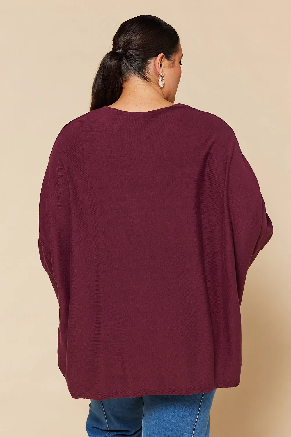 Mia Oversized Jumper in Plum