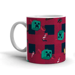 Minecraft Creeper Plaid White Mug