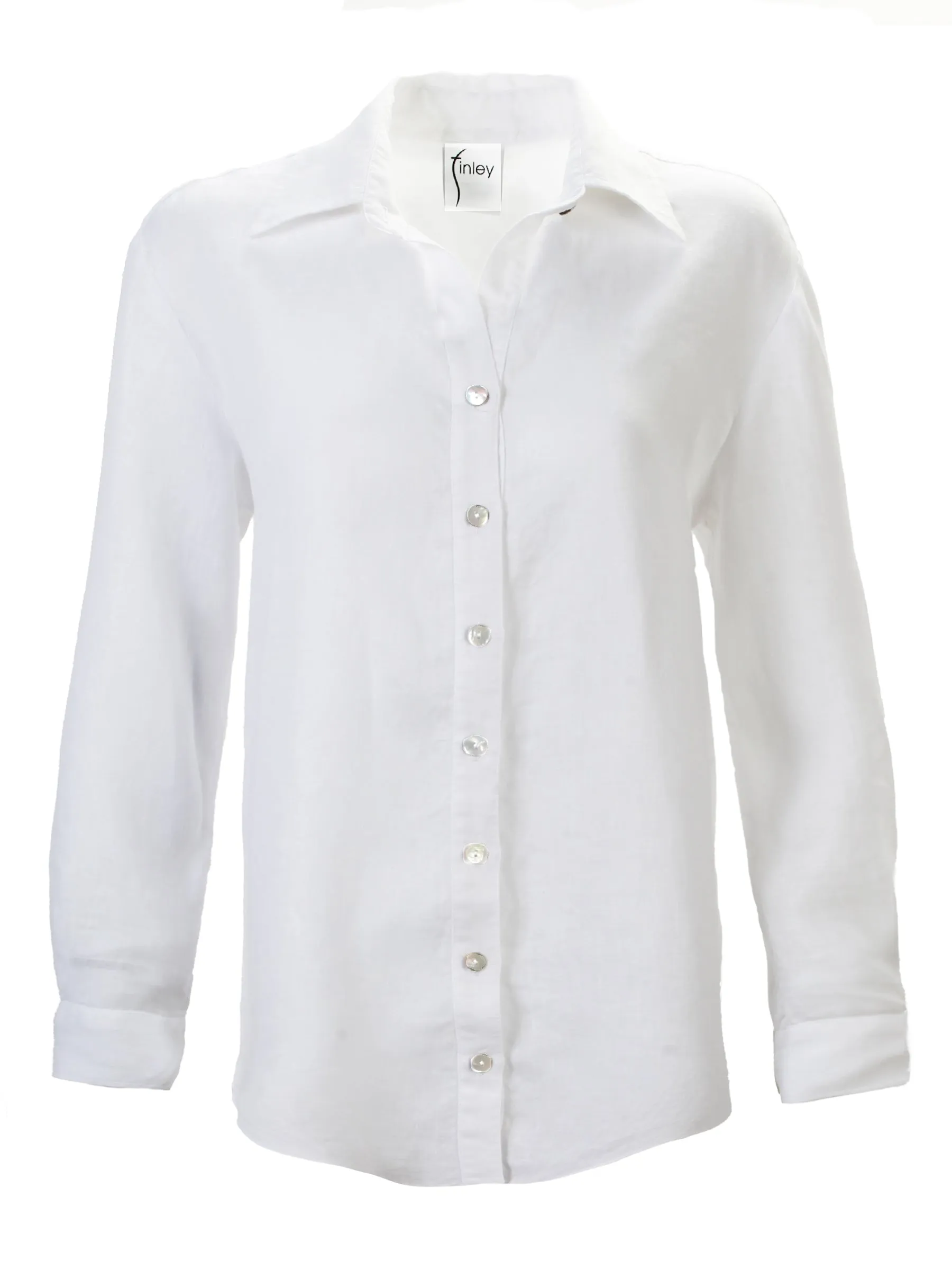 Monica Oversized White Linen Shirt