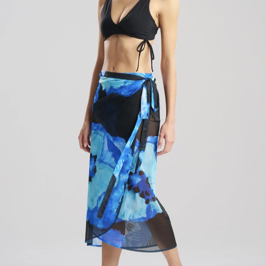 Natori Poppy Sheer Sarong T77008 in Blue