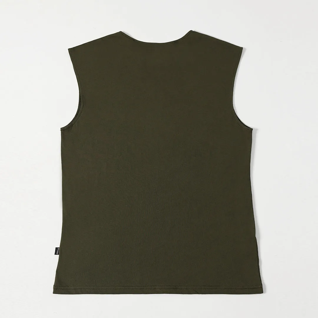 Olive Oversized Droparm Tanktop