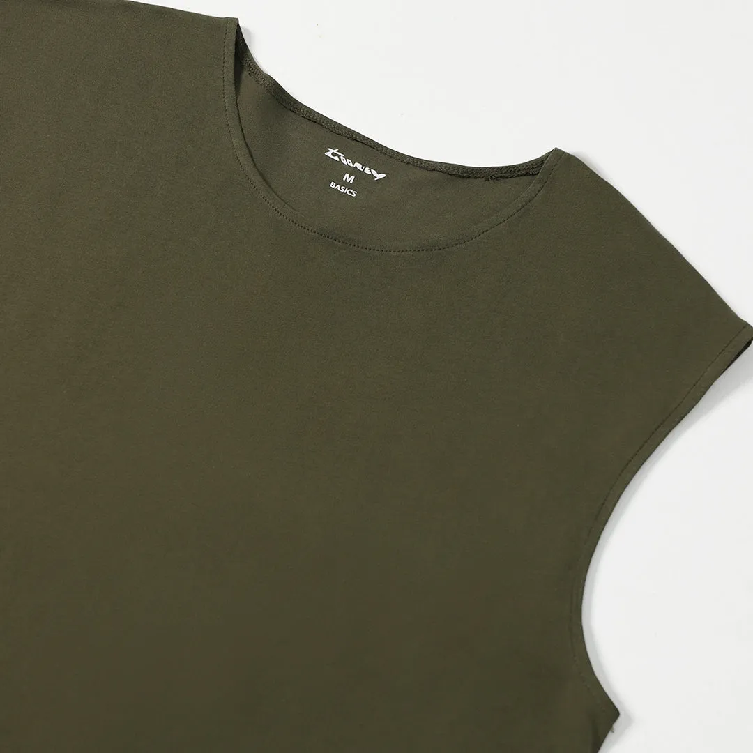 Olive Oversized Droparm Tanktop