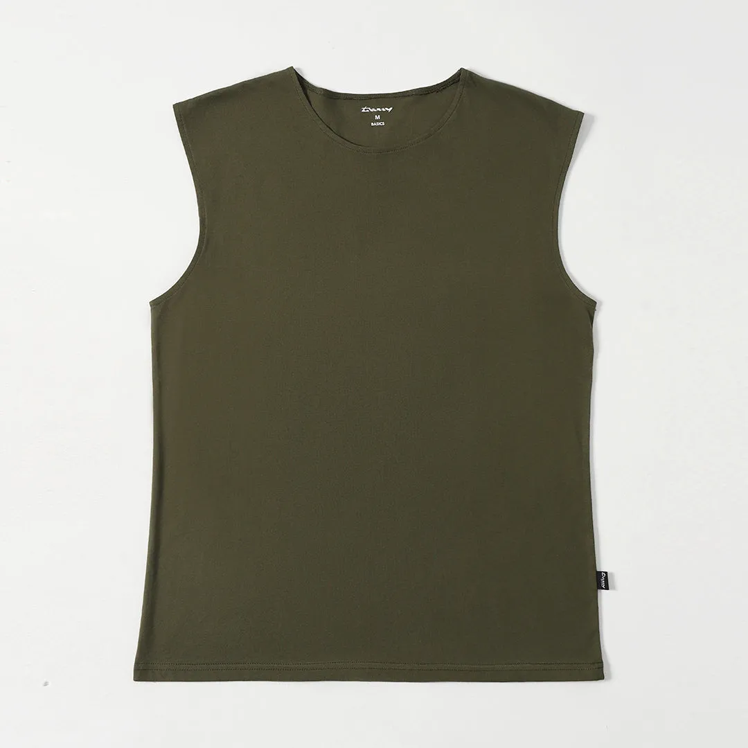 Olive Oversized Droparm Tanktop