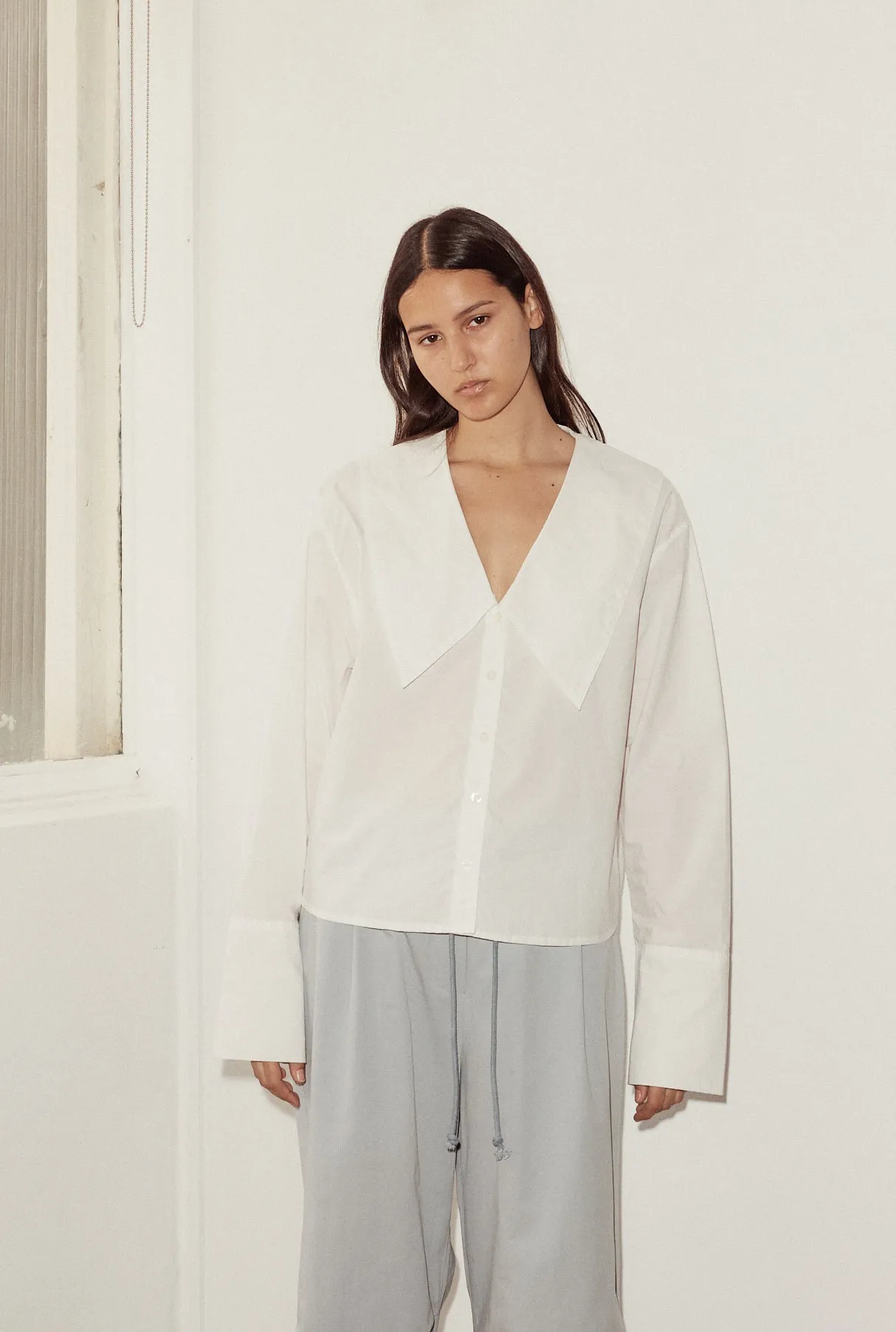 Oversized Collared Shirt - White