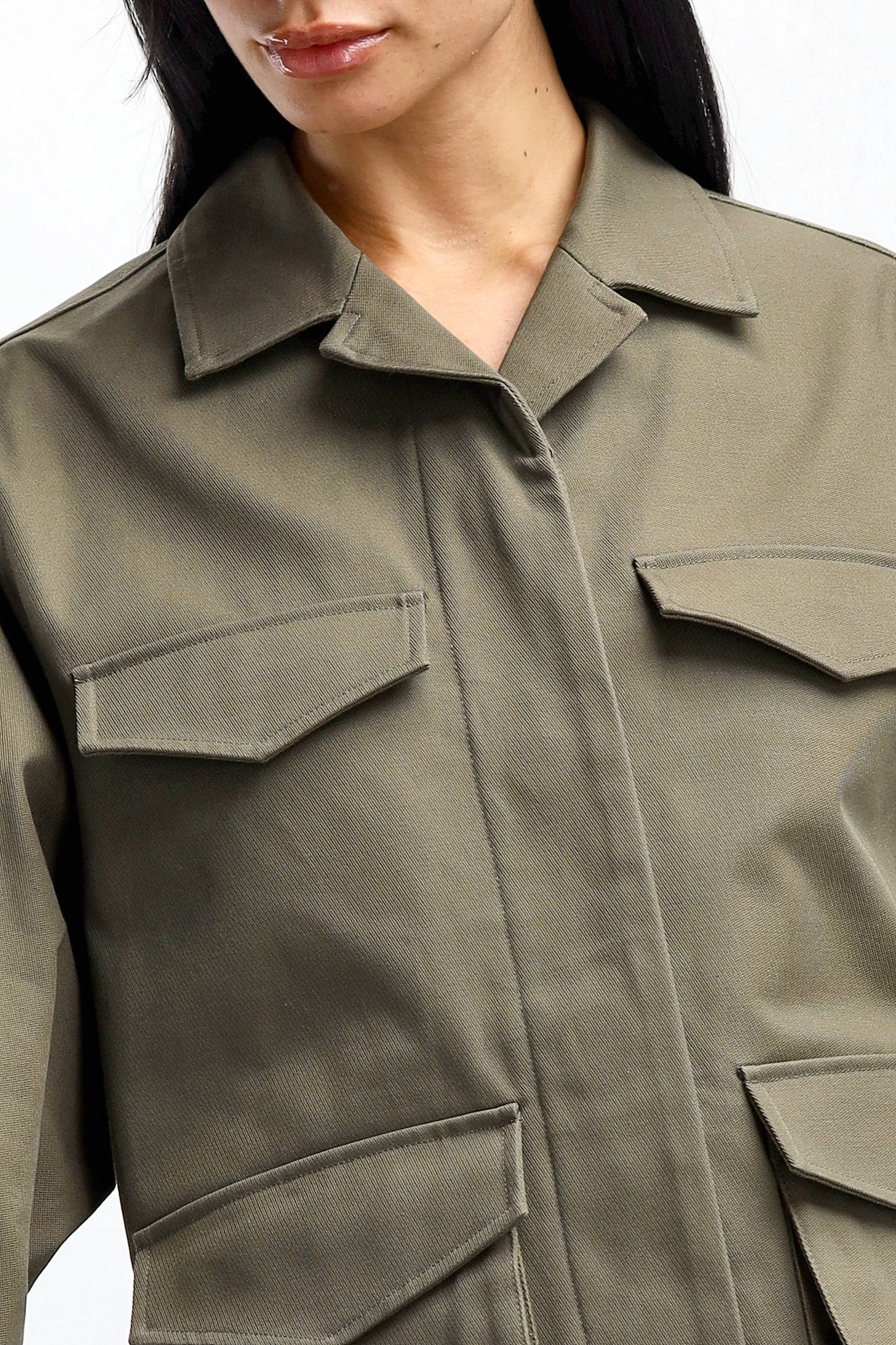 Oversized Jacke Army in Khaki