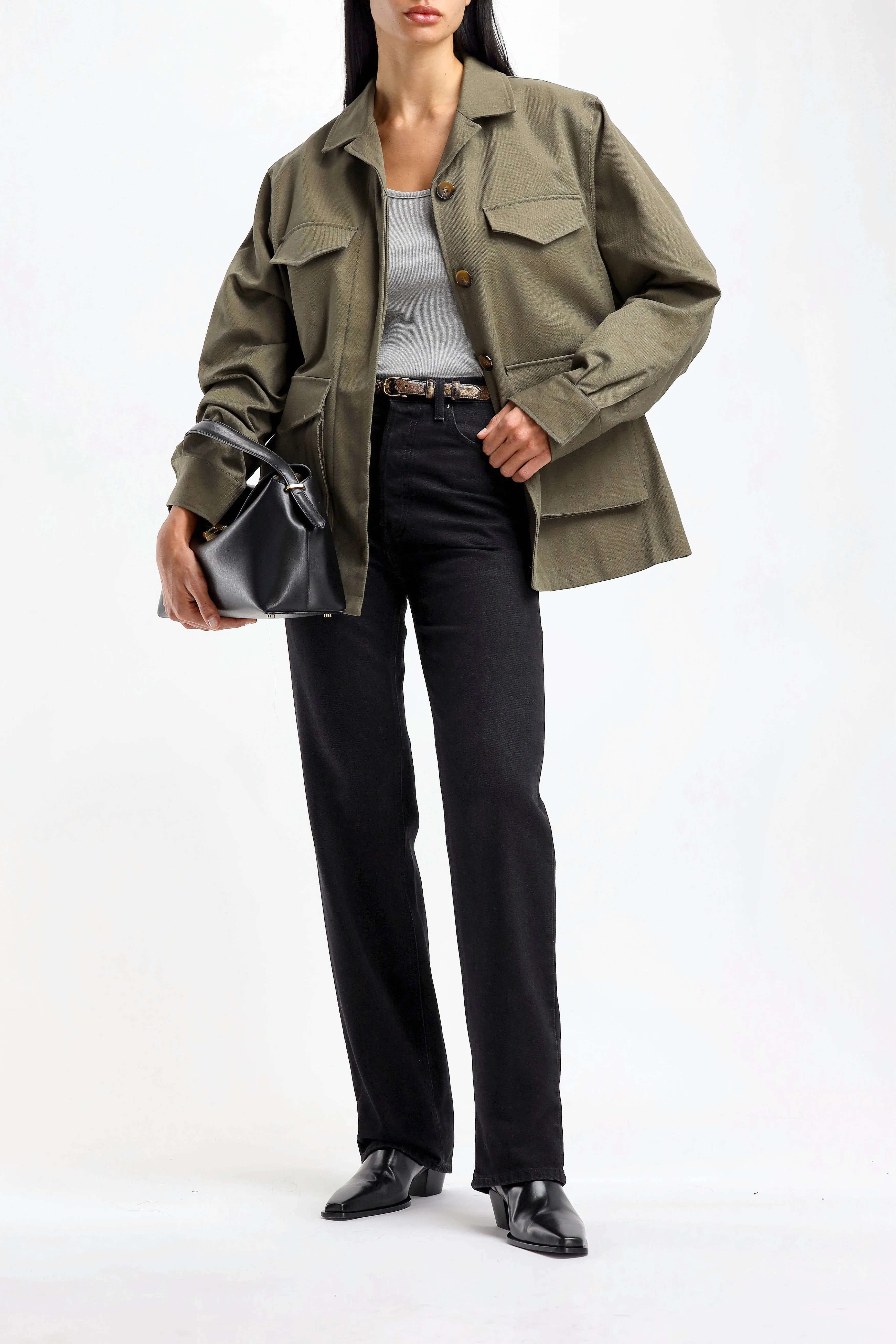 Oversized Jacke Army in Khaki