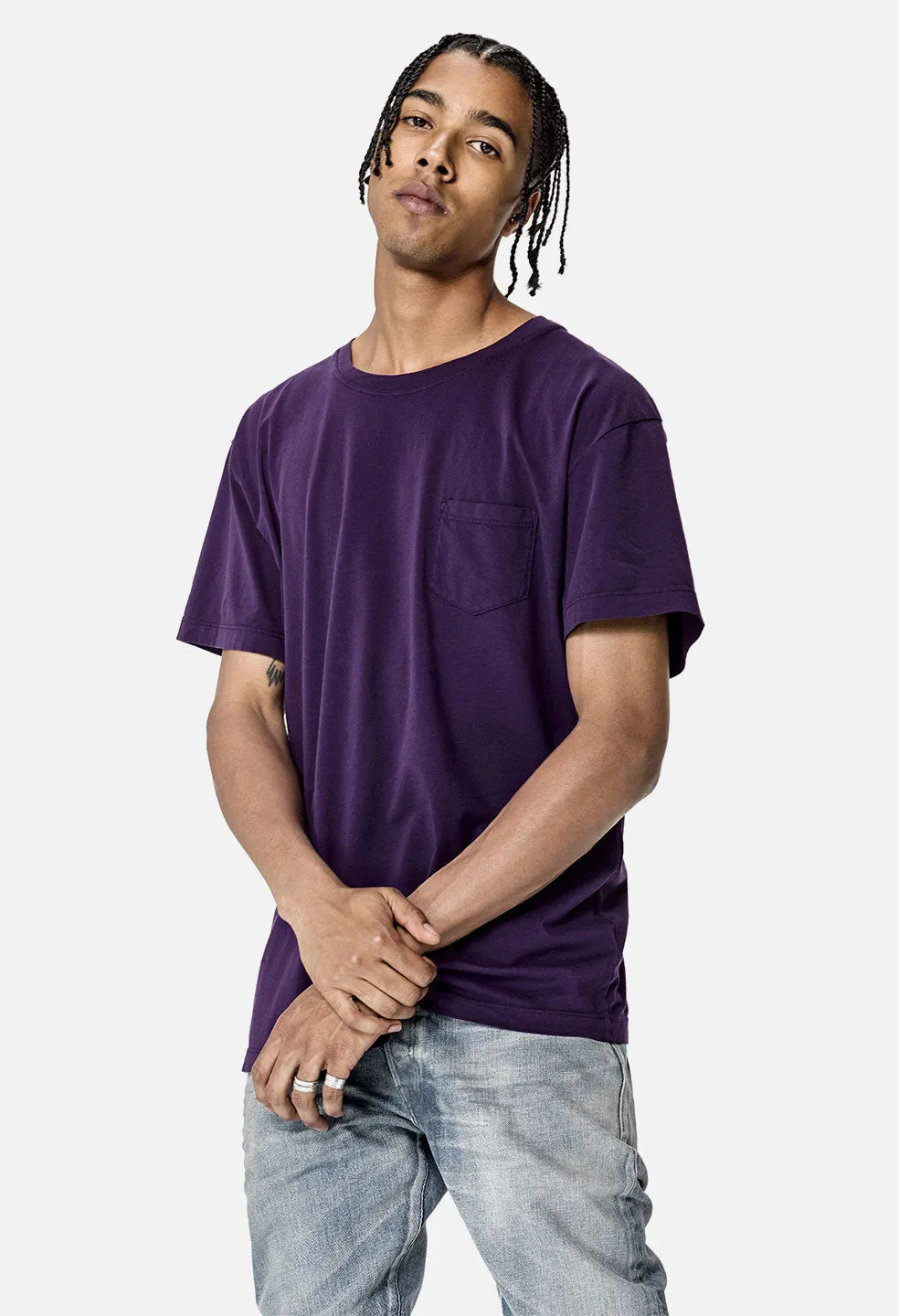 Oversized Pocket Tee / Purple