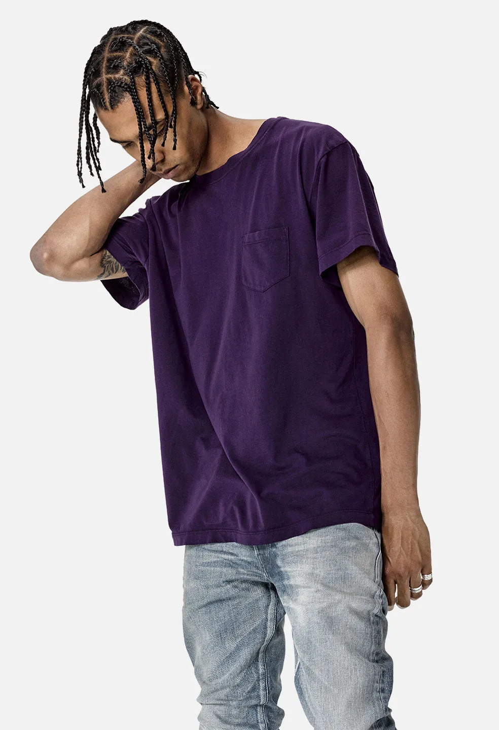 Oversized Pocket Tee / Purple