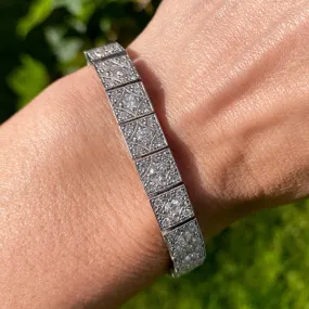 Patterned Diamond Tennis Bracelet