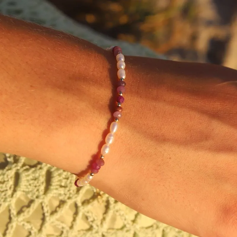 Pearl and Ruby Luxury Bracelet