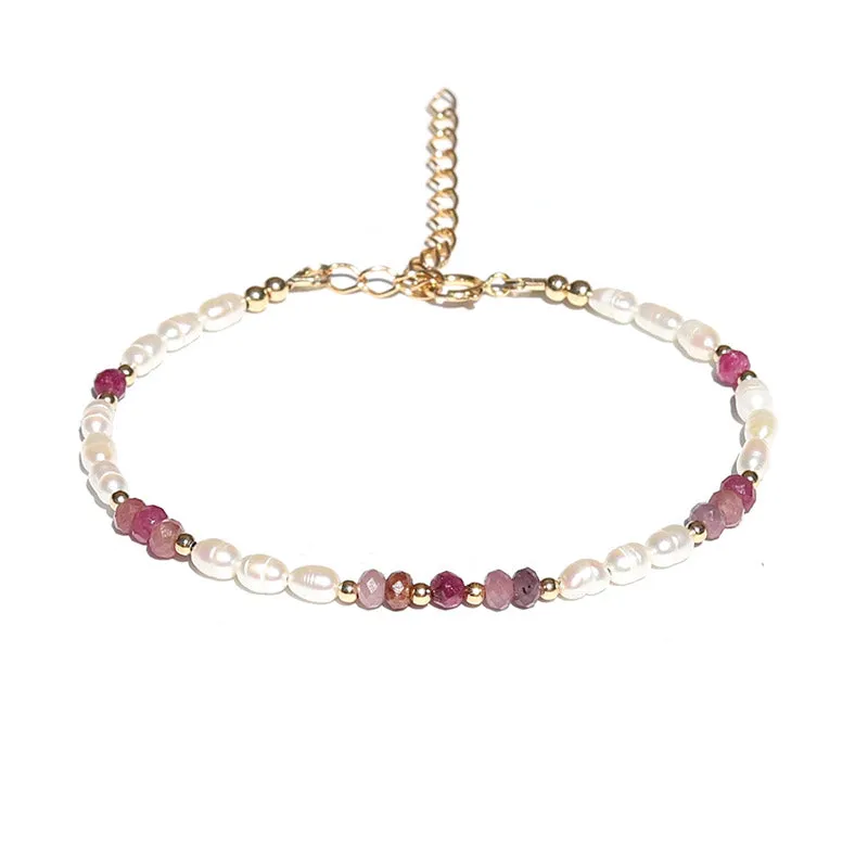 Pearl and Ruby Luxury Bracelet