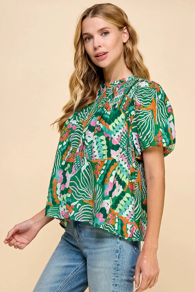 Perri Abstract Printed Top