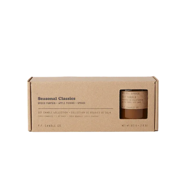 P.F. CANDLE CO. - 3 PACK SOY CANDLES 7.5 OZ - SEASONAL CLASSICS GIFT SET