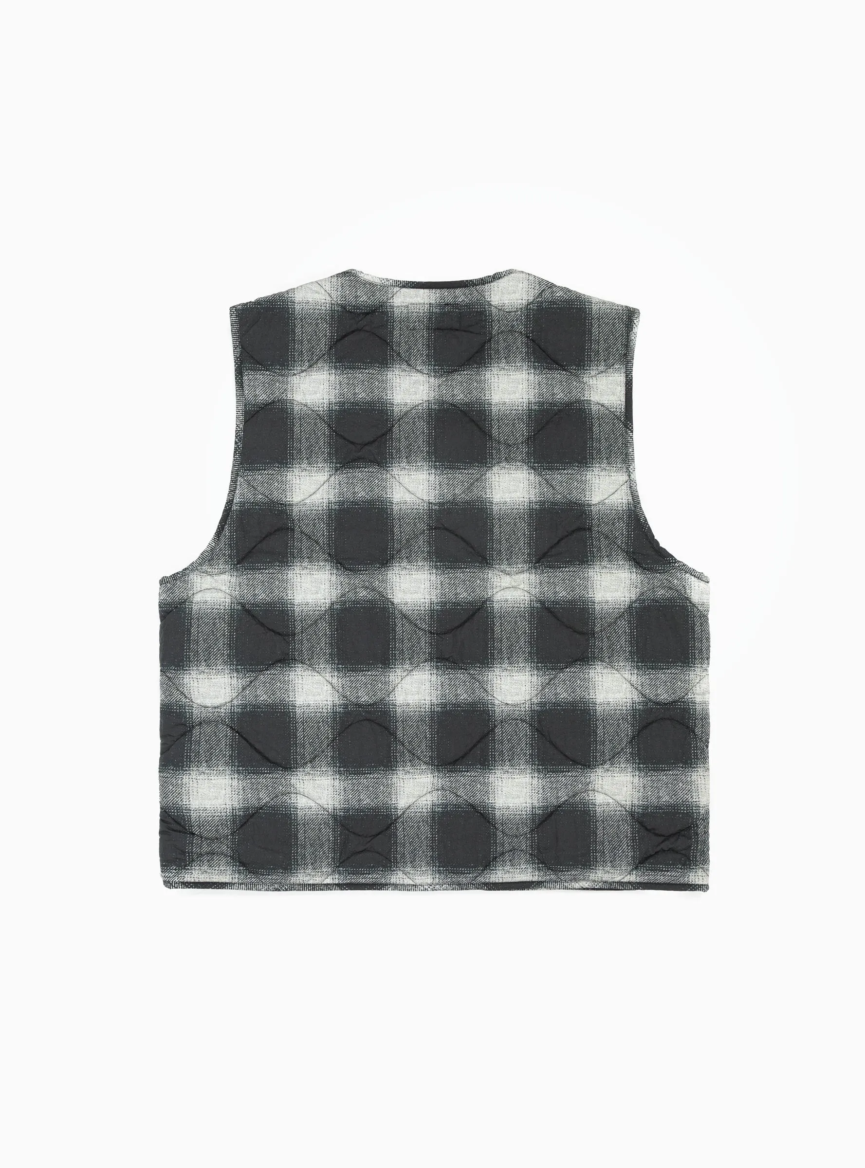 Plaid Nylon Liner Vest Black