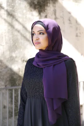 Plain Chiffon Dark Purple Hijab