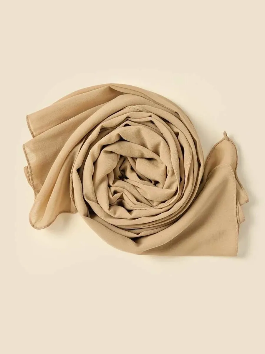 Plain Chiffon Hijab Camel