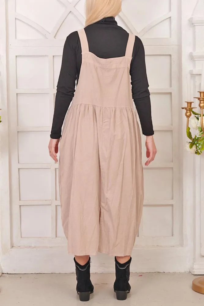 Plain Cotton Dungaree Dress