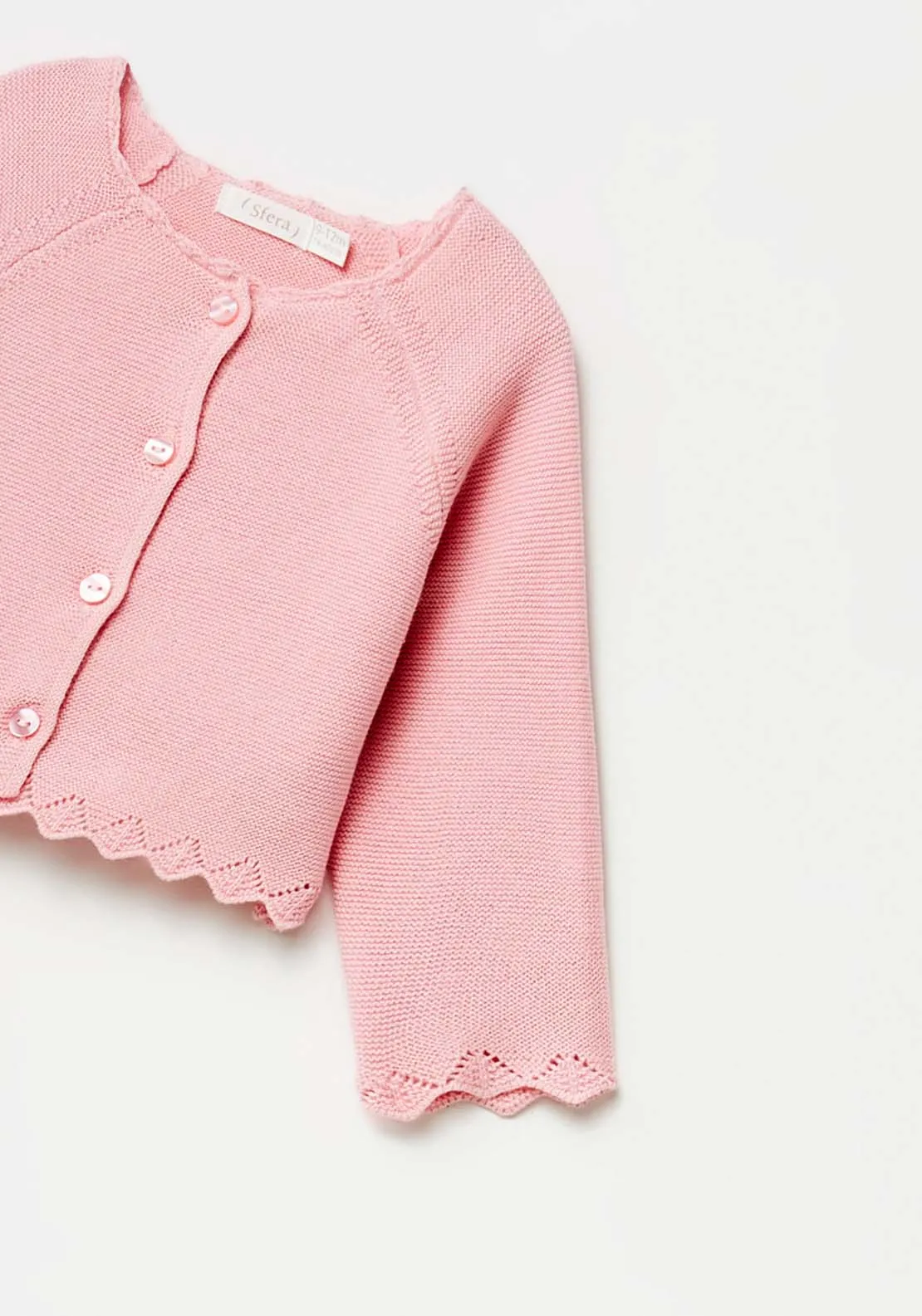 Plain Knit Cardigan - Pink