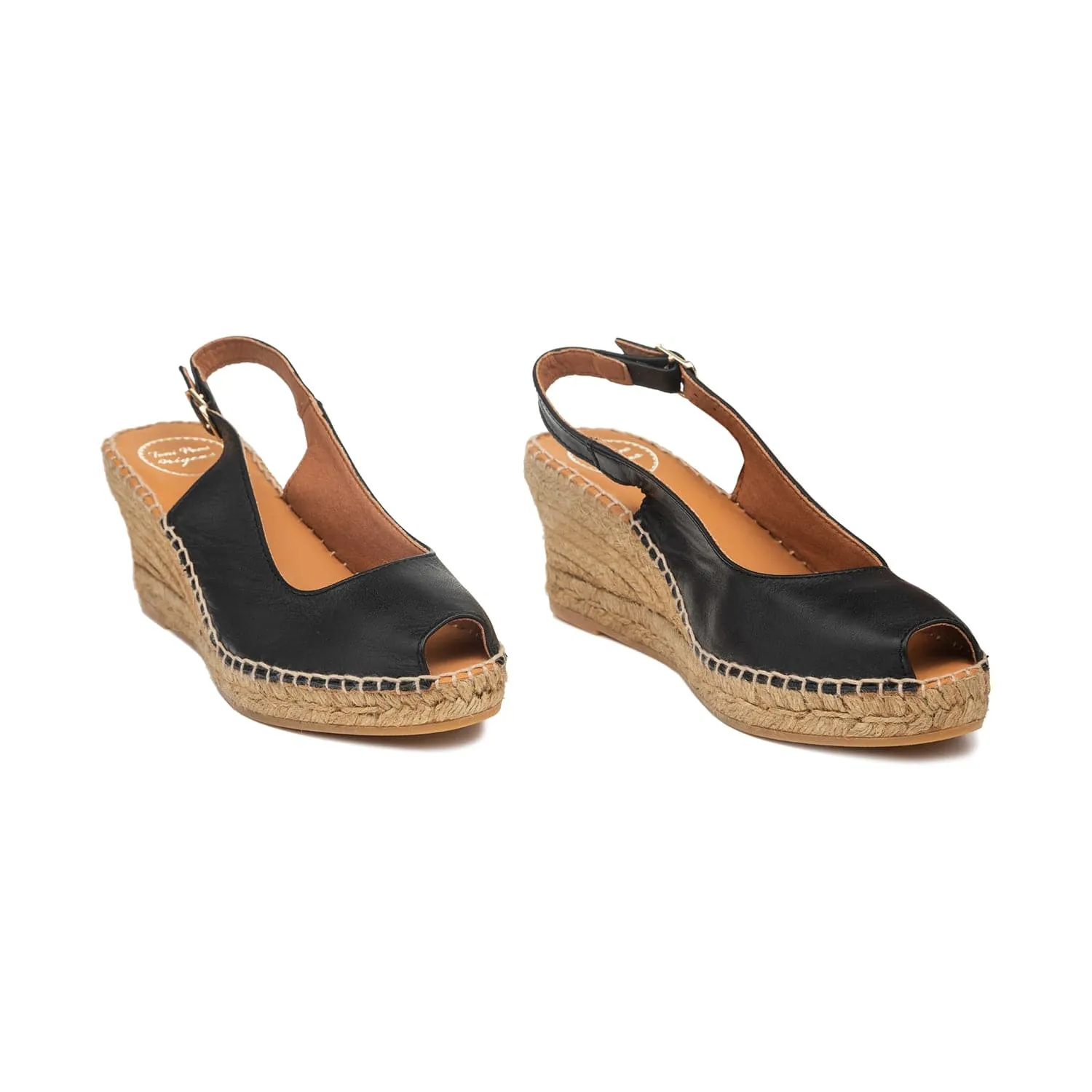 Plain Leather Wedge Espadrille for Women - Croacia