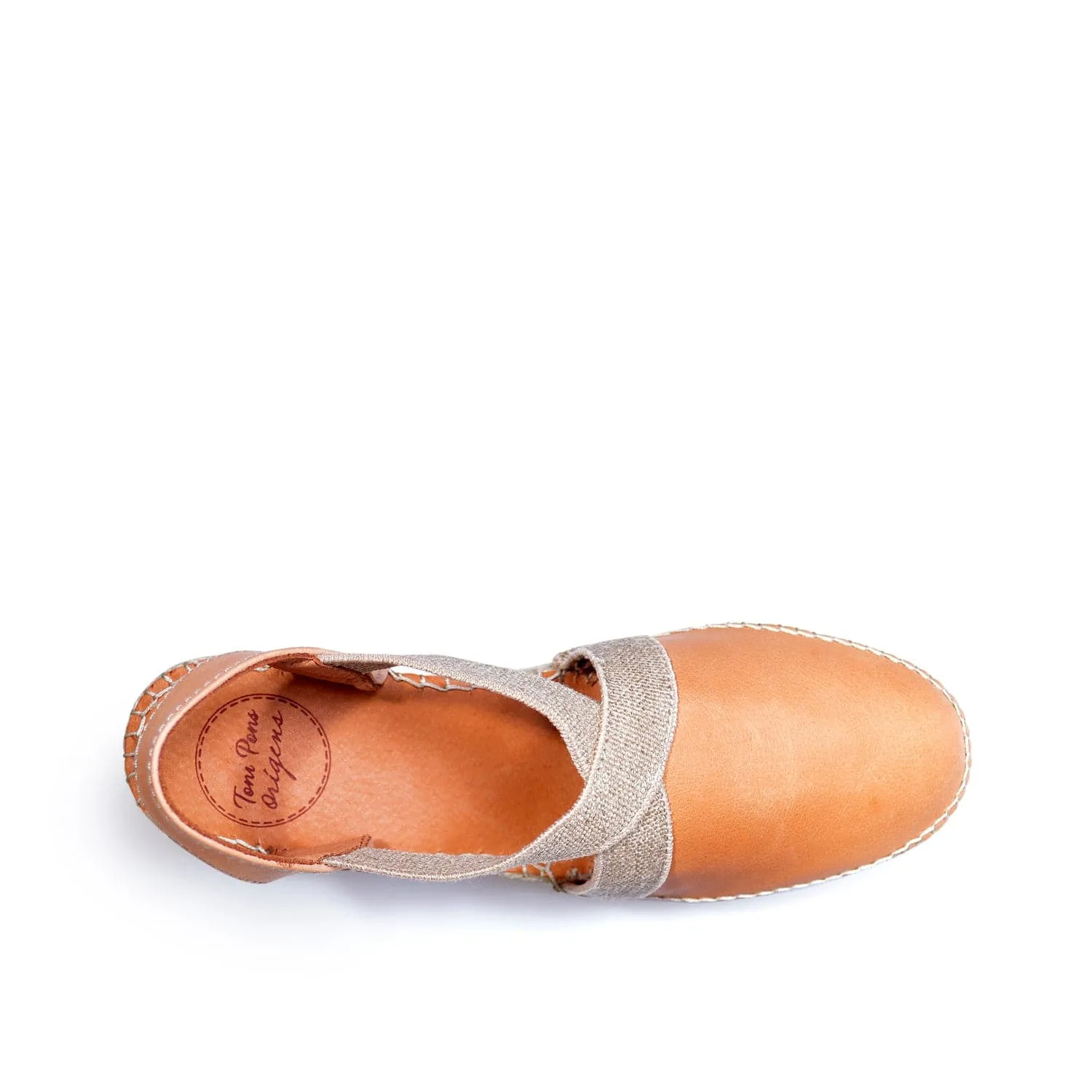 Plain Leather Wedge Espadrille for Women - Tossa