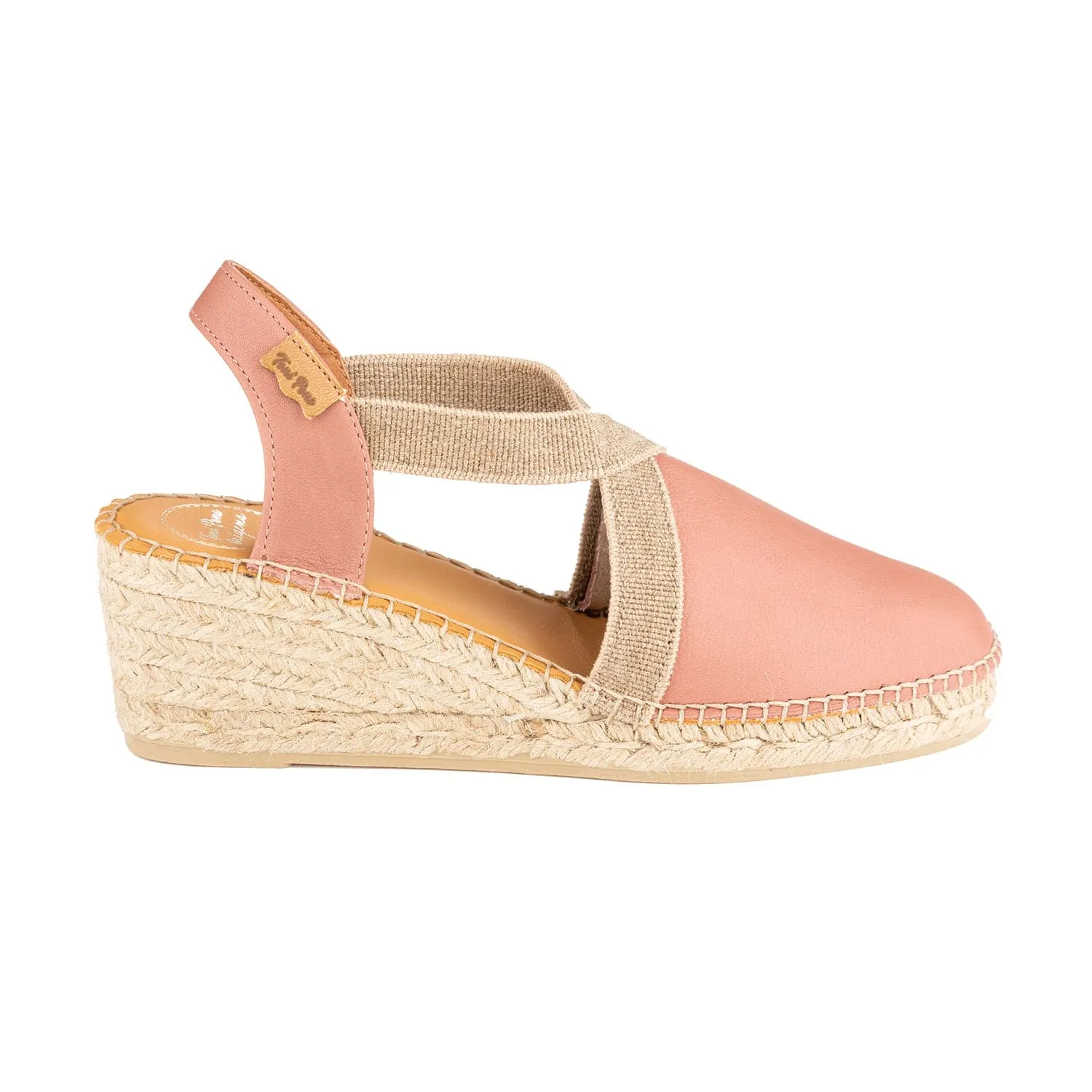 Plain Leather Wedge Espadrille for Women - Tossa