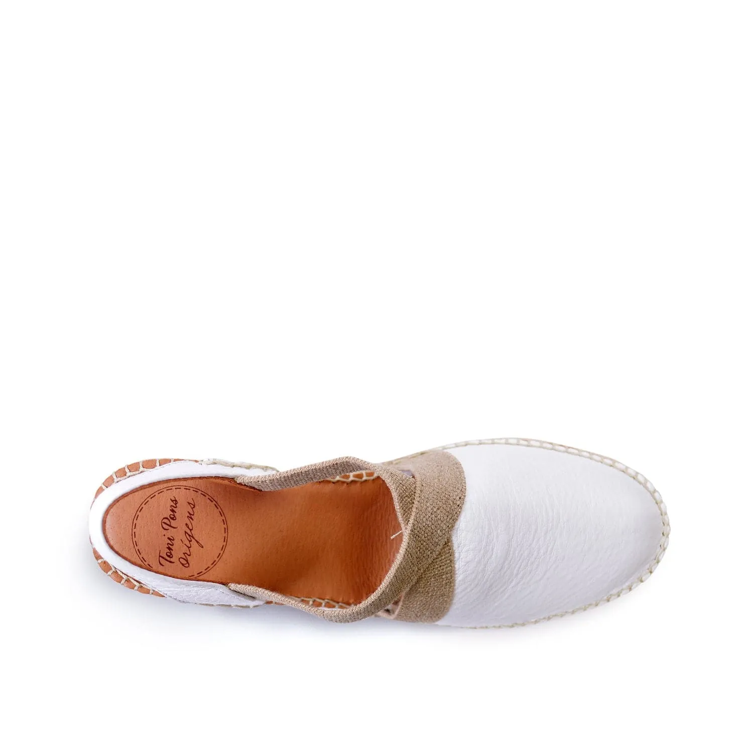 Plain Leather Wedge Espadrille for Women - Tossa