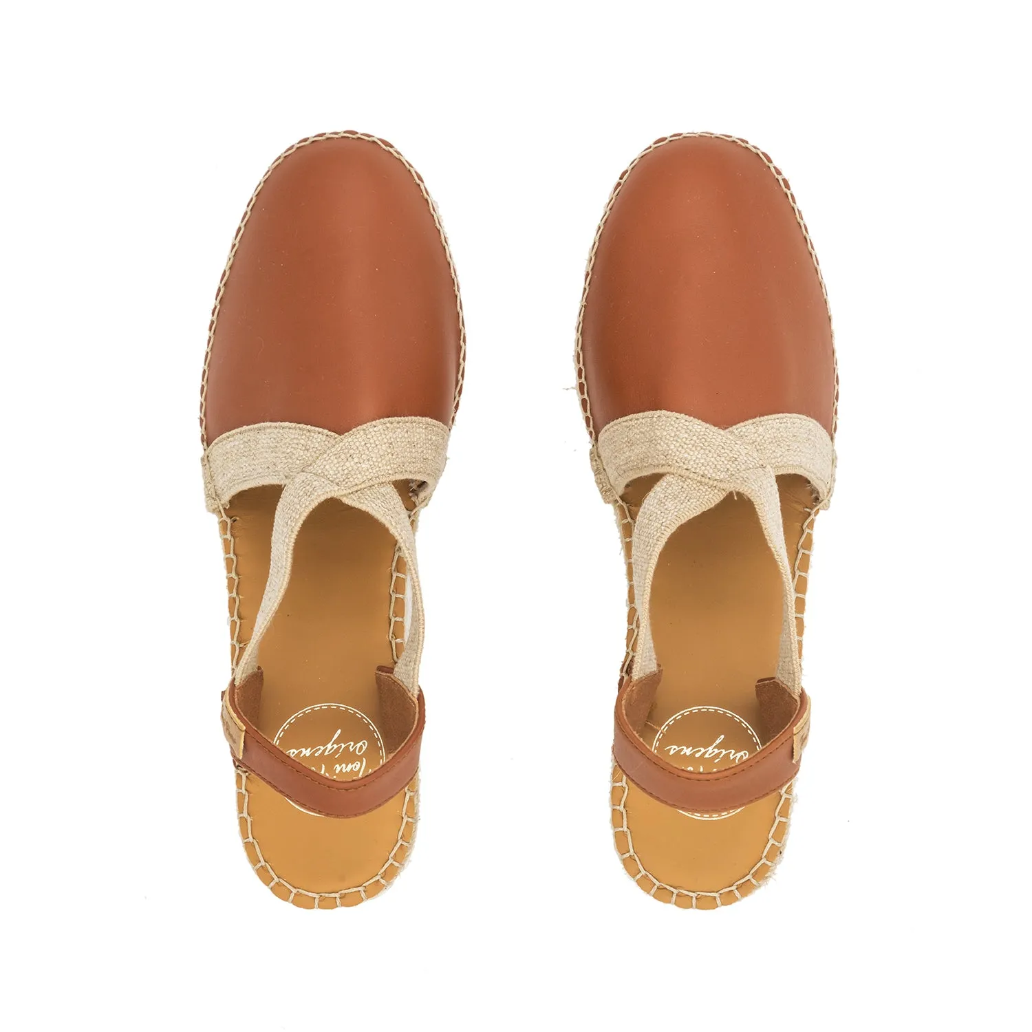 Plain Leather Wedge Espadrille for Women - Tossa