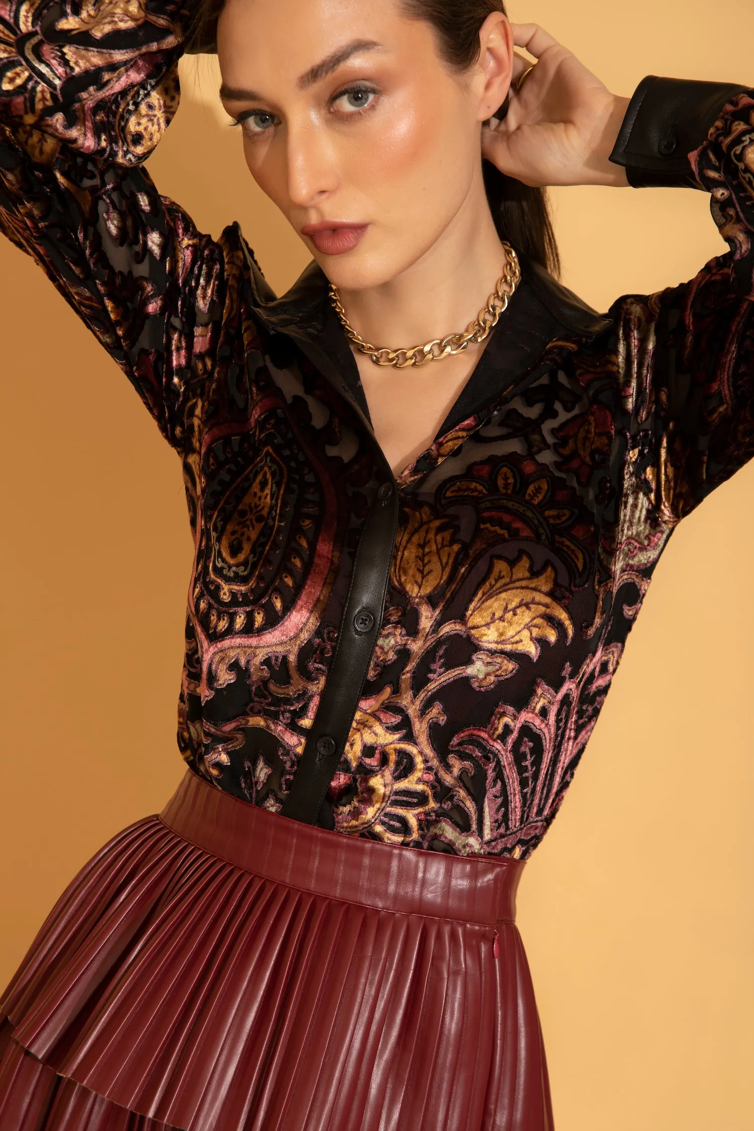 Printed Velvet Shirt