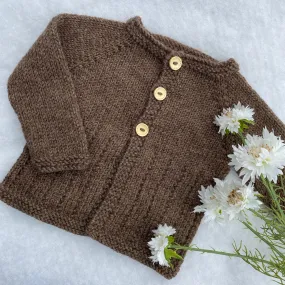 "JJ" patterned baby merino cardigan