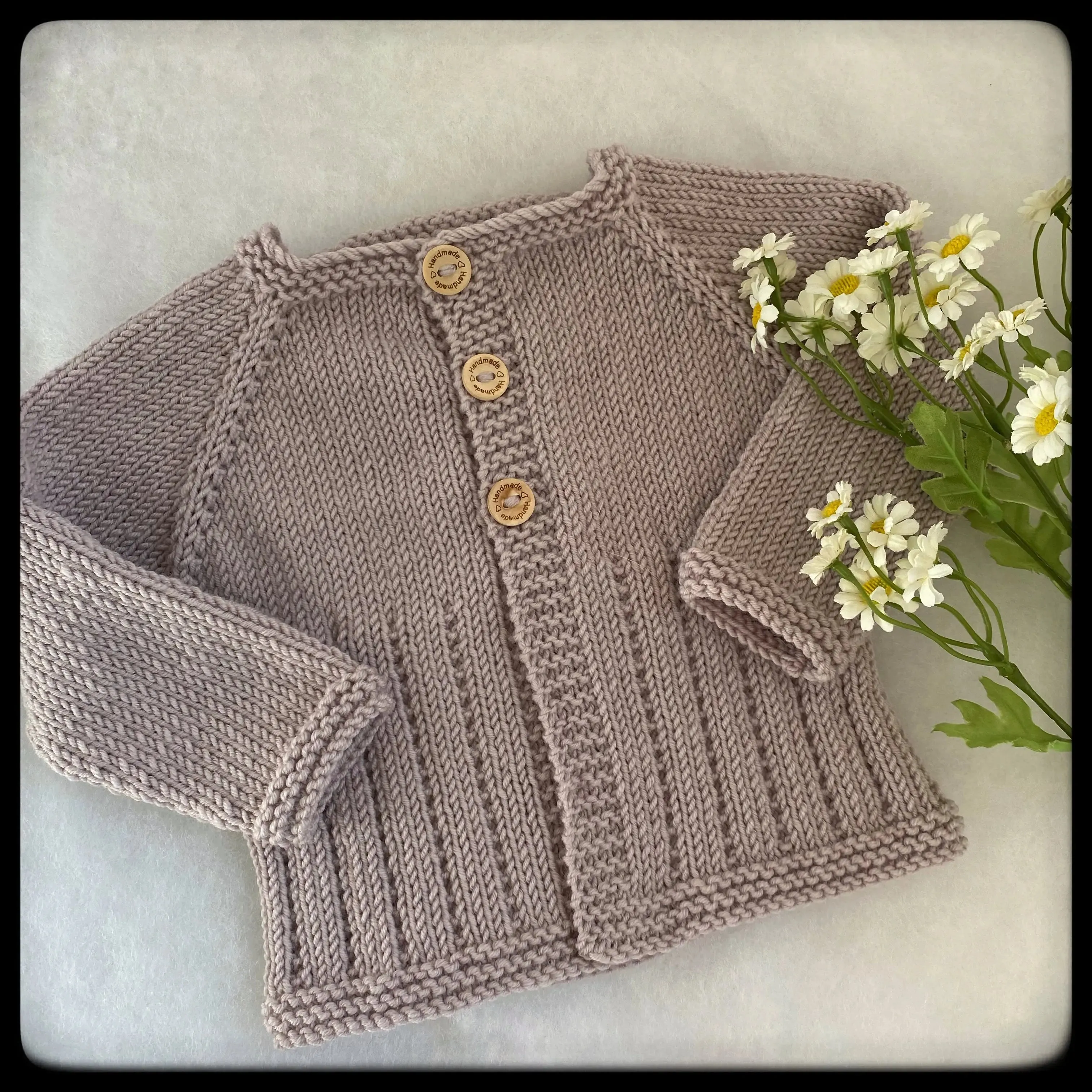 "JJ" patterned baby merino cardigan