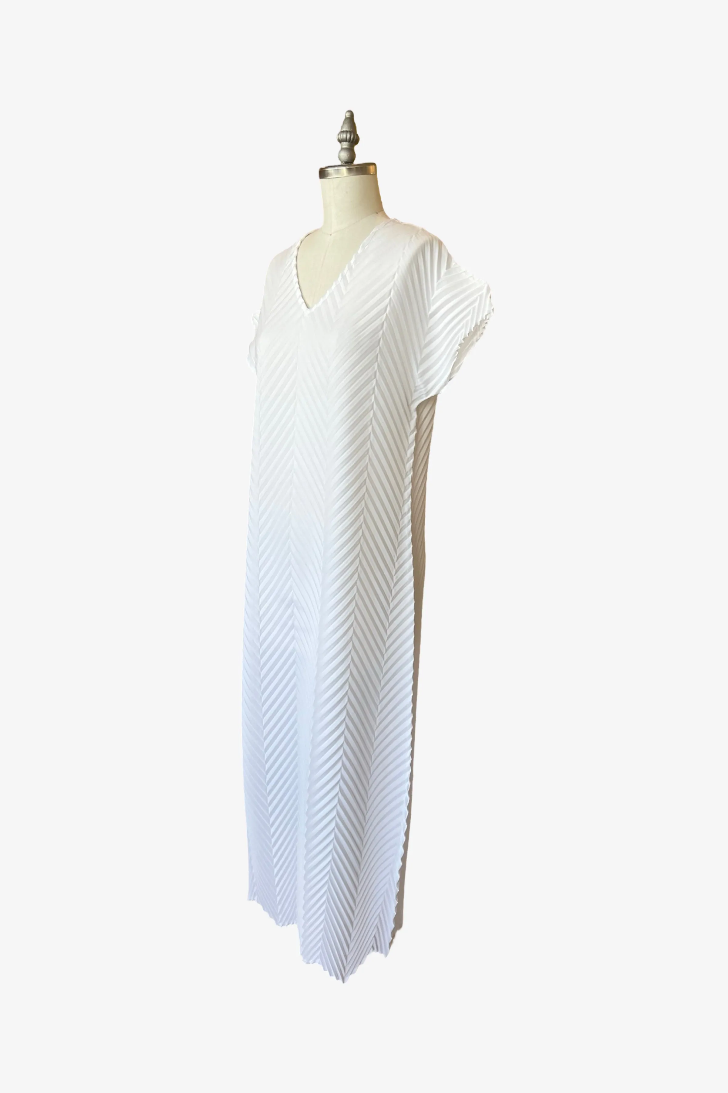 Reversible Chevron Maxi Dress | White