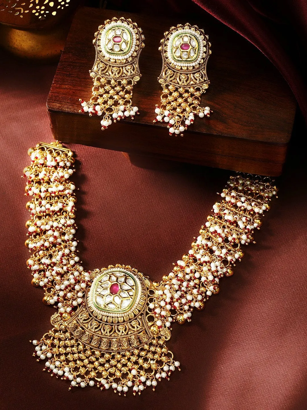 Rubans Luxury Gold Plated Handcrafted Traditional Necklace.