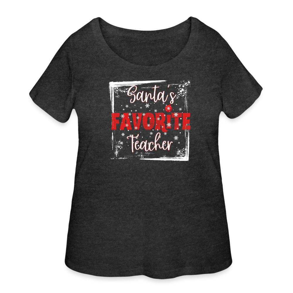 Seasonal Splendor in Curves: Women's 'Santa's Favorite Teacher' Curvy Tee