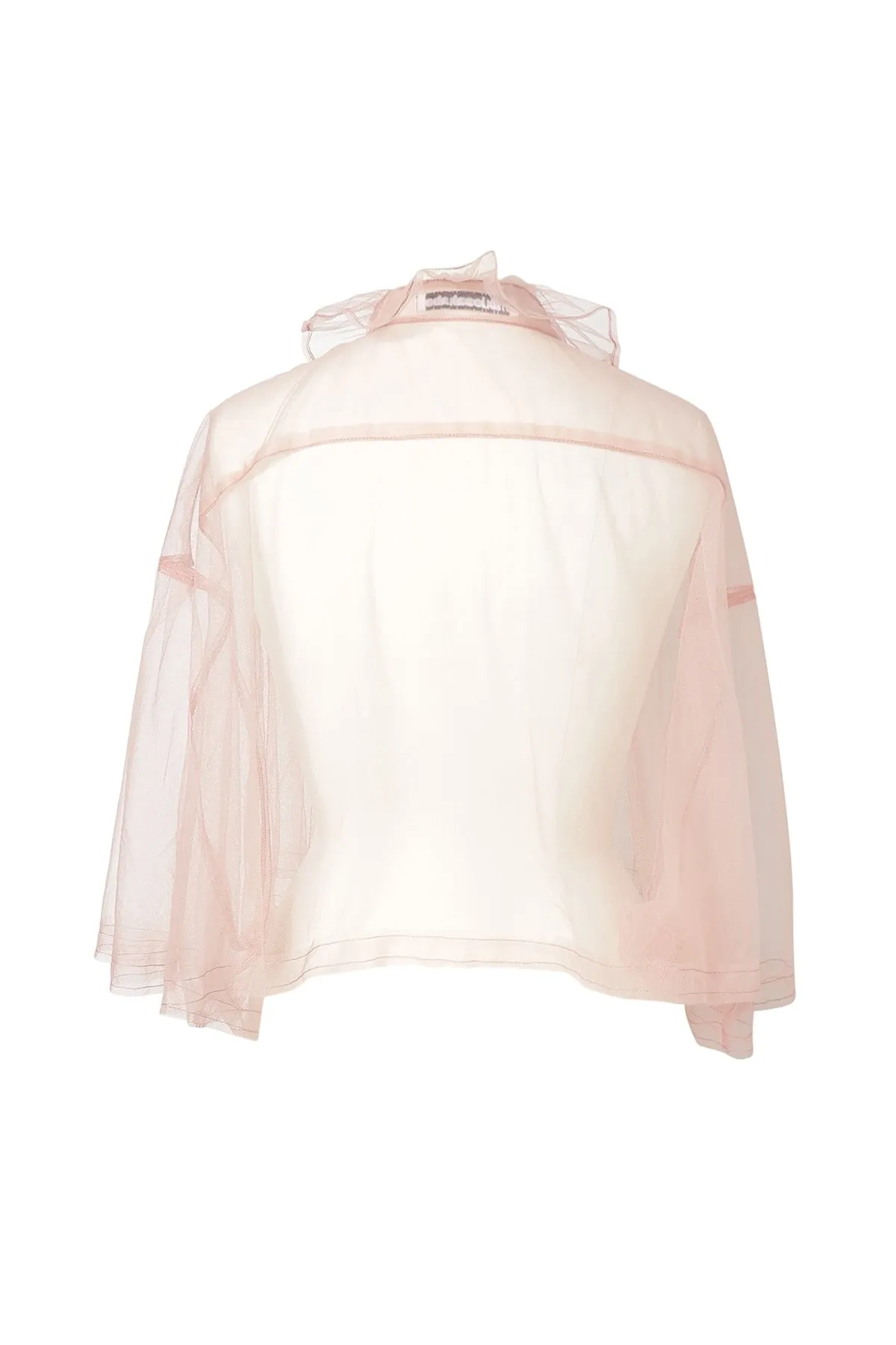 Sheer Frill Blouse / Baby Pink