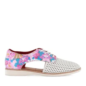 SIDECUT PUNCH SEASONAL - WHITE/PASTEL FLORAL LEATHER