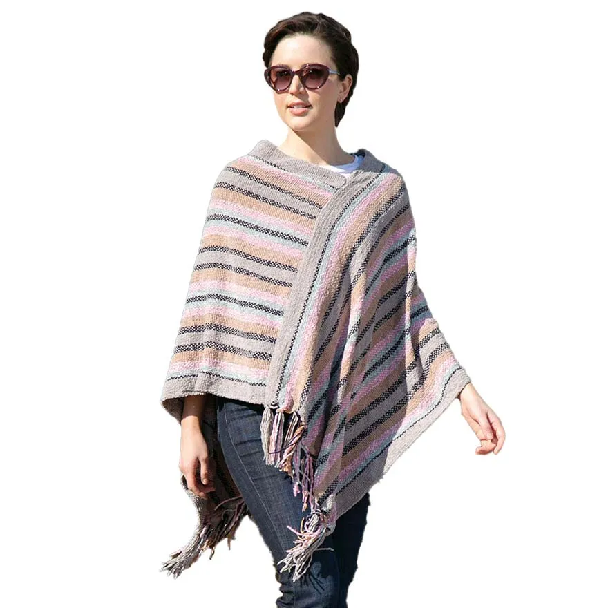 Stripe Patterned Poncho