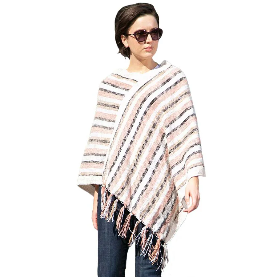 Stripe Patterned Poncho