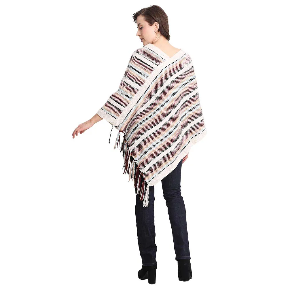 Stripe Patterned Poncho