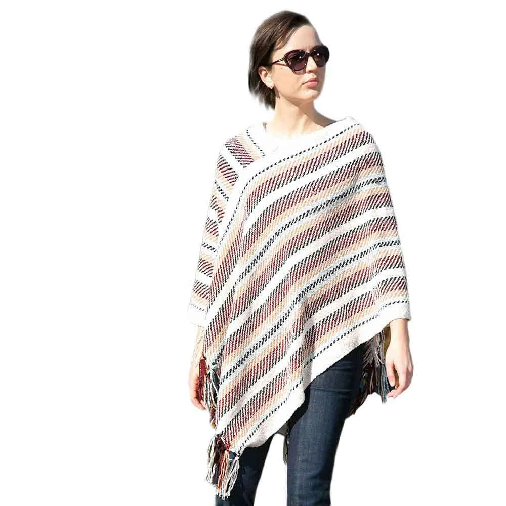 Stripe Patterned Poncho